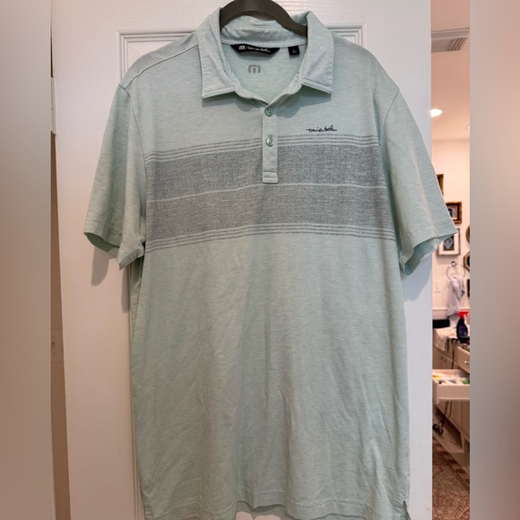 Travis Mathew Infinite Wishes Stripe Polo In Heather Neptune - Picture 2 of 7
